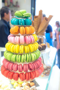 Close-up of multi colored candies for sale