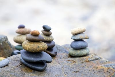 Stack of stones on pebbles