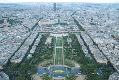 High angle view of buildings in city