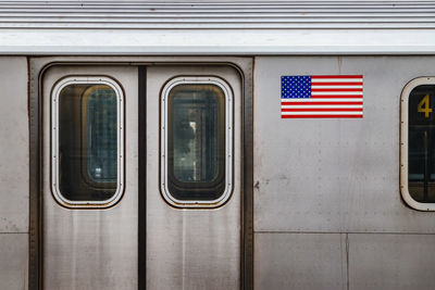 American flag on train 