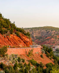 Scenic view of landscape against clear sky