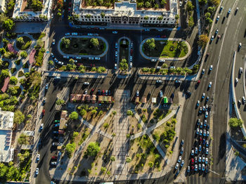 High angle view of traffic on city street