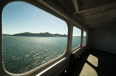 Ship sailing in sea