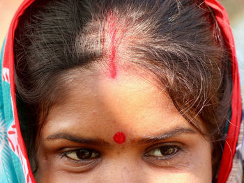 Close-up portrait of teenage girl