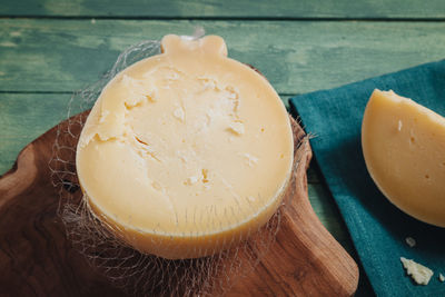 High angle view of bread on table