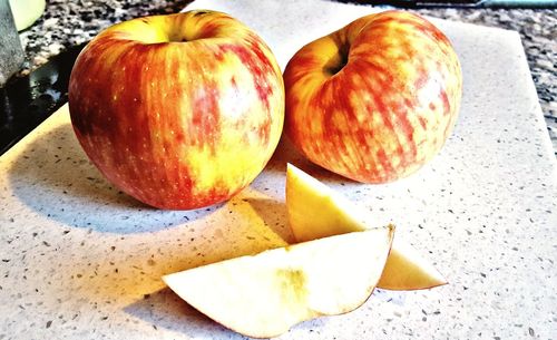 Close-up of apple on table