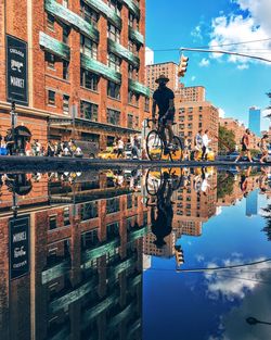 Reflection of built structures in water