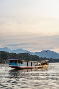 Boat on the mekong river in laos