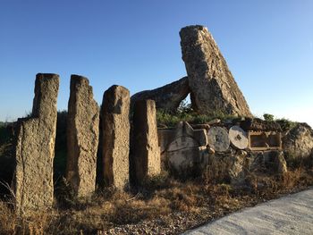 Old ruin building against clear sky