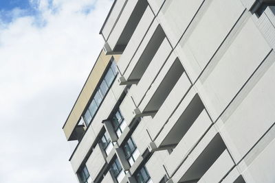 Low angle view of modern building against sky