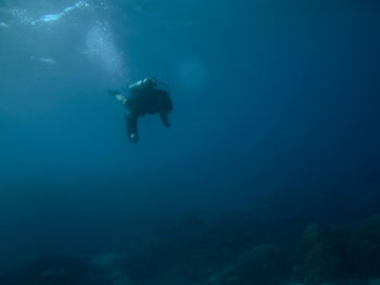 Person swimming in sea