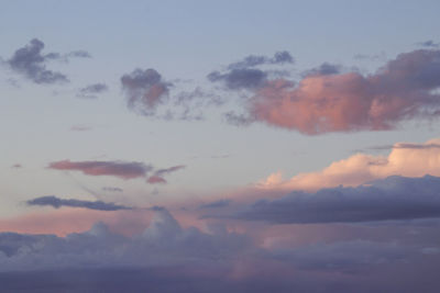 Low angle view of dramatic sky during sunset