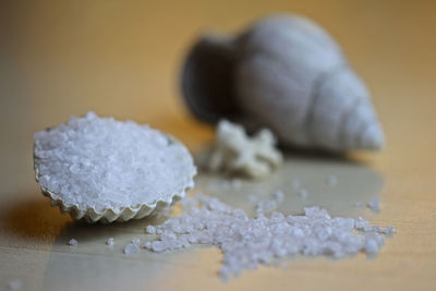 Close-up of cupcake on table