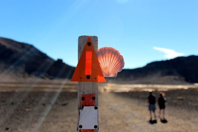 Road sign in desert