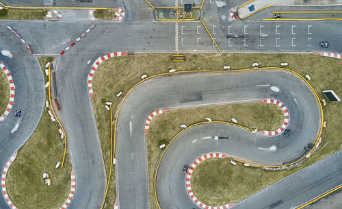 High angle view of road in city