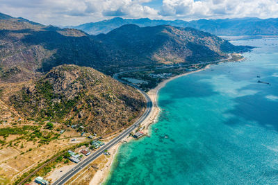 High angle view of beach