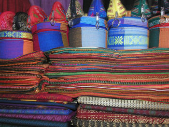 Full frame shot of multi colored for sale in market