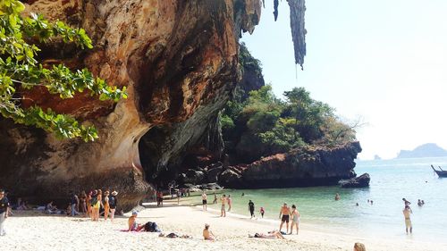 Tourists on beach