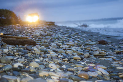 Surface level of pebble beach