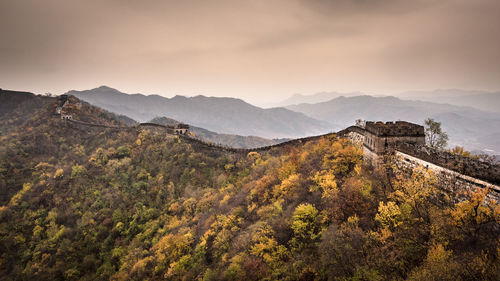 Scenic view of great wall of china 