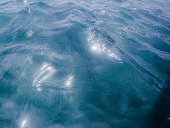 High angle view of swimming in sea