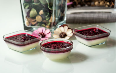 Close-up of fruits in bowl on table