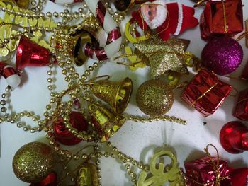 High angle view of christmas decoration