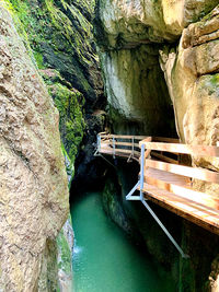 Scenic view of river in cave