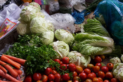 Vegetables for sale in market