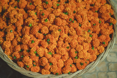 High angle view of berries in bowl