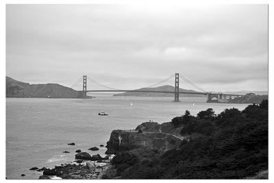 Suspension bridge over sea