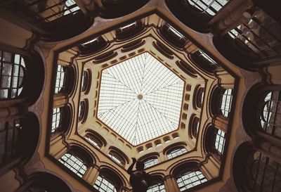 Low angle view of ornate ceiling