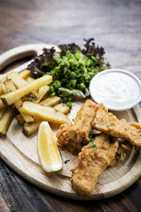 Close-up of food served in plate