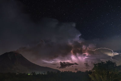 Low angle view of lightning in sky