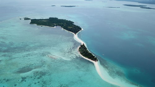 High angle view of sea against sky