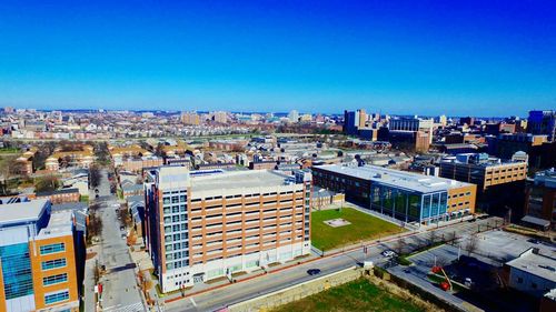 High angle view of cityscape