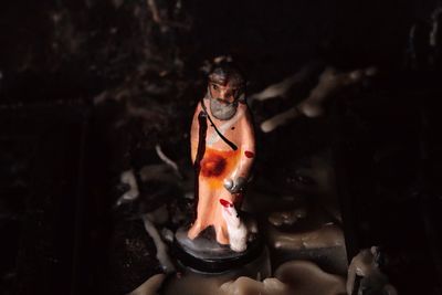 Close up of woman at night