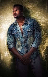 Young man looking at camera