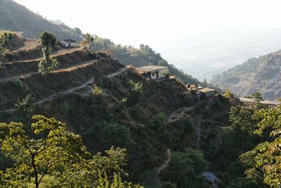 Scenic view of agricultural landscape against sky