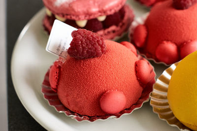 Close-up of cupcakes on table