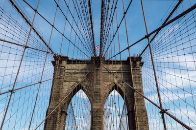 Low angle view of brooklyn bridge