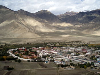 High angle shot of townscape