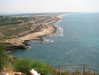 High angle view of sea against sky