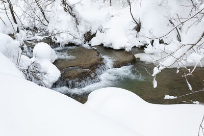 Scenic view of frozen river during winter