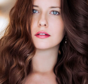 Close-up portrait of a beautiful young woman