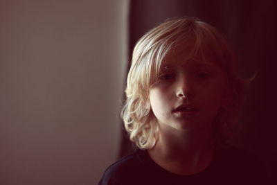 Portrait of boy at home