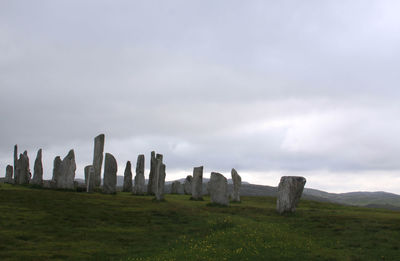 Panoramic view of castle against cloudy sky