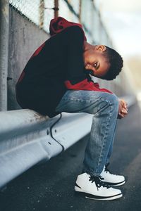 Teenage boy looking at camera