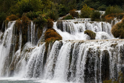 Scenic view of waterfall