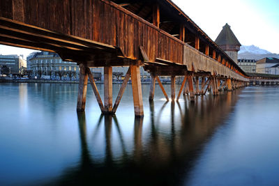 Pier over sea against sky in luzern